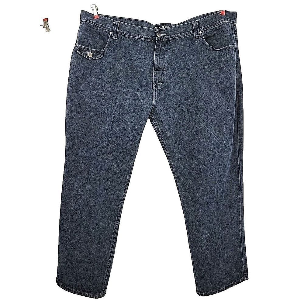 Old Skool Mens Jeans Size 50x31 Charcoal Black Denim Wide Straight Leg Baggy